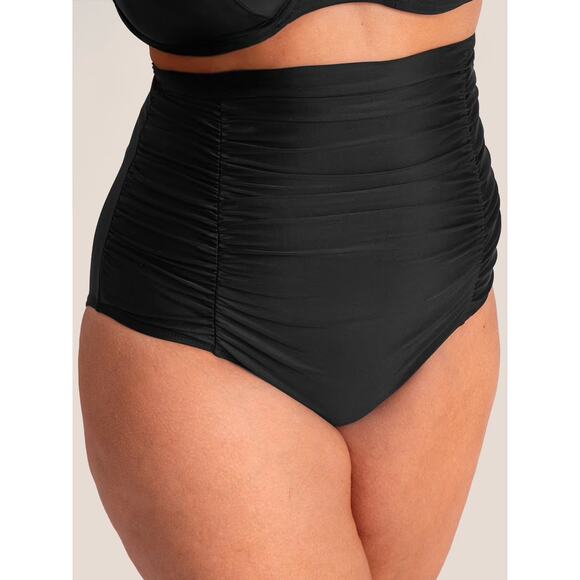 SHAPERMINT High Waisted Control Shaping Swim Bikini Bottoms Ocean Black NWT XL - Picture 1 of 6